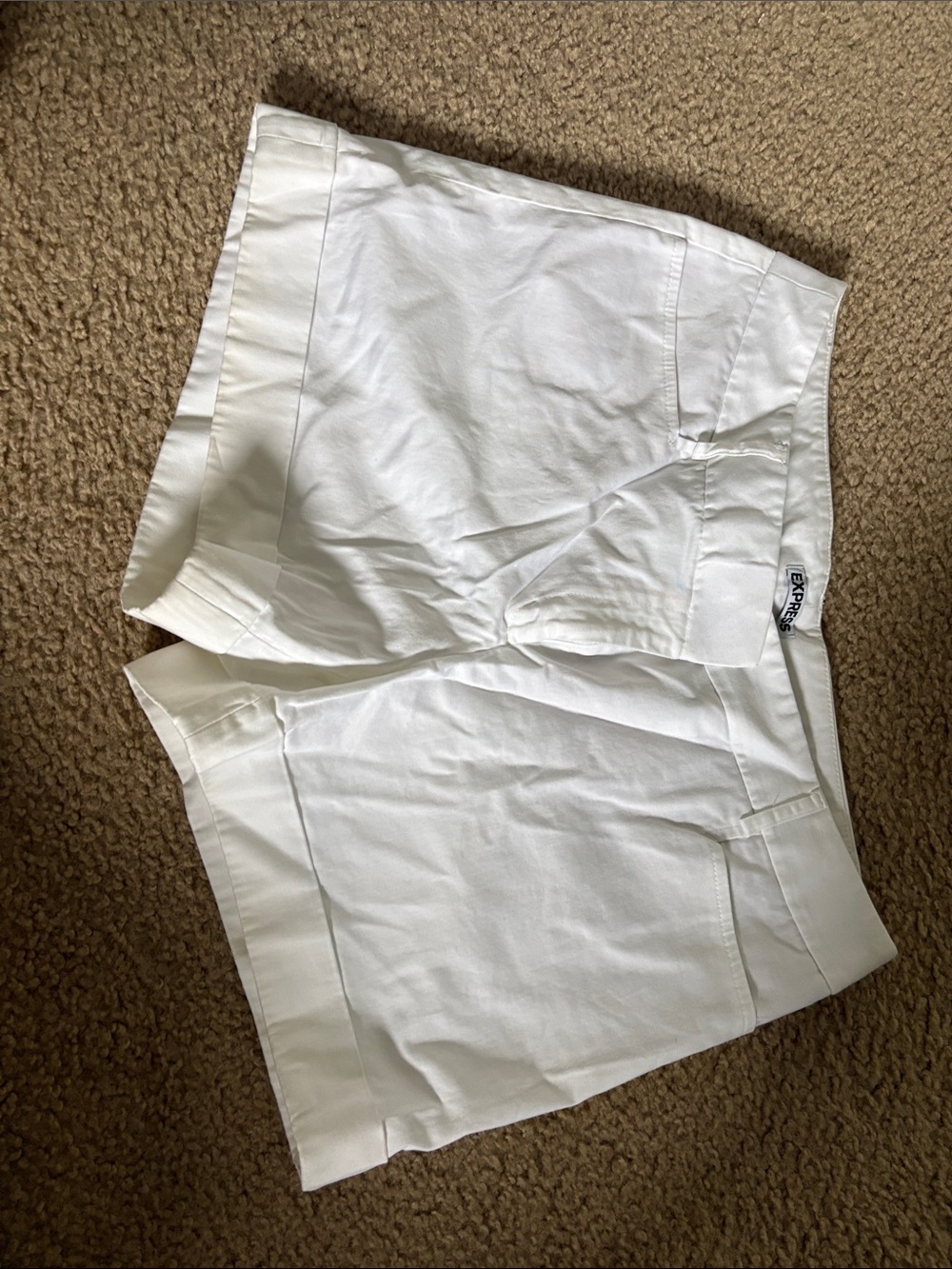 Express White Cotton Blend Shorts